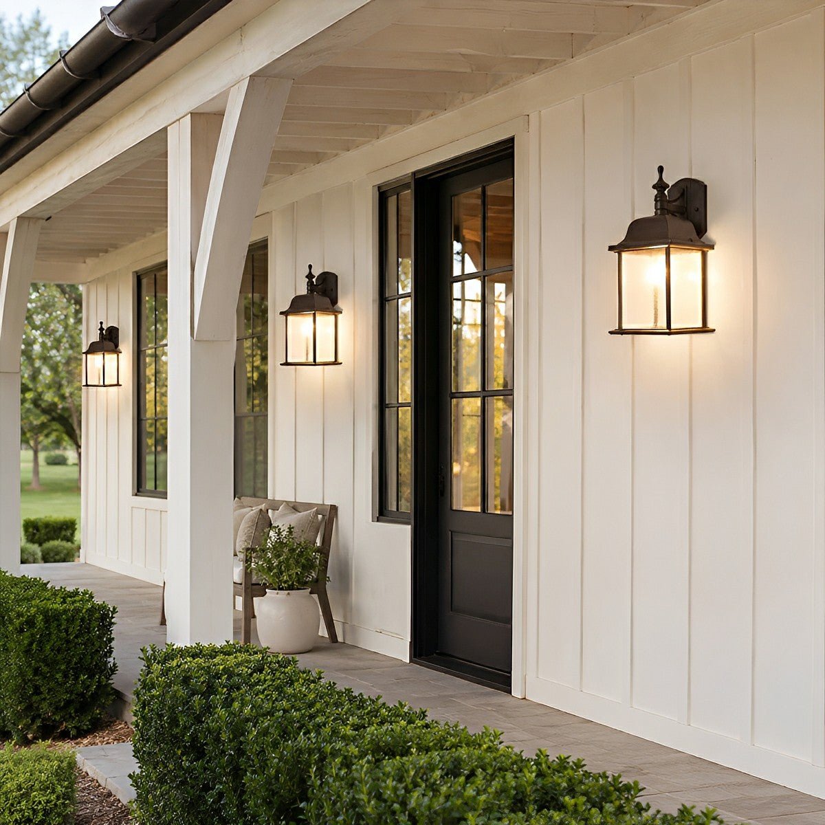 Waterproof Vintage Farmhouse Lantern Outdoor LED Porch Wall Lights