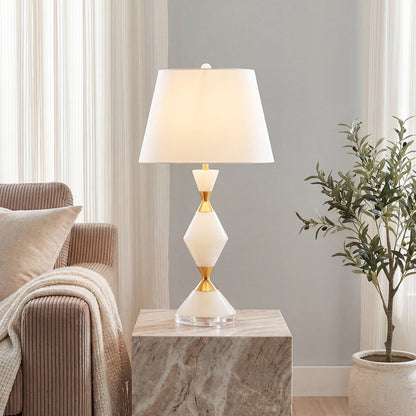 White Contemporary Table Lamps with Gold Details Elegant Lamps