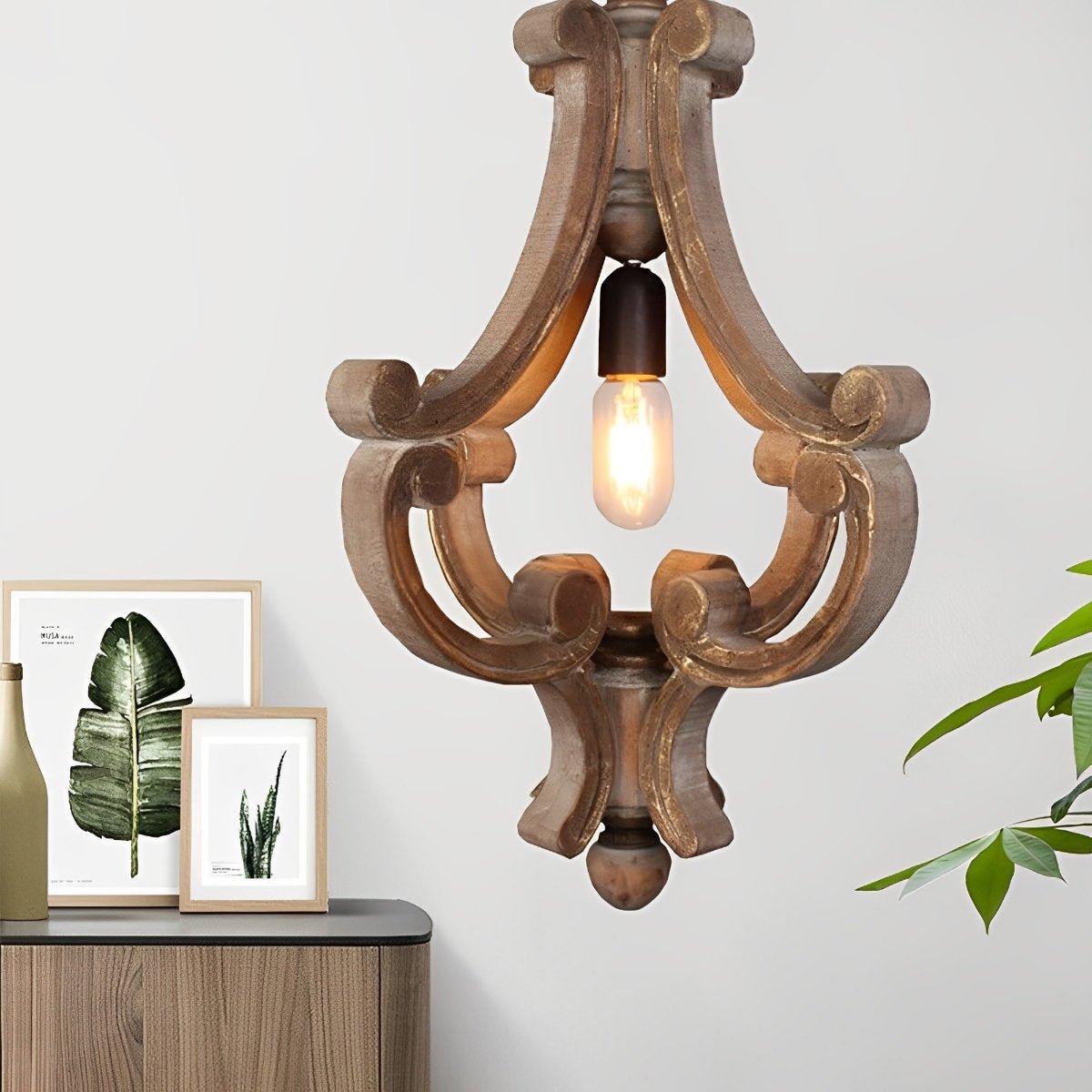 Wood Vintage Rustic Industrial Pendant Light