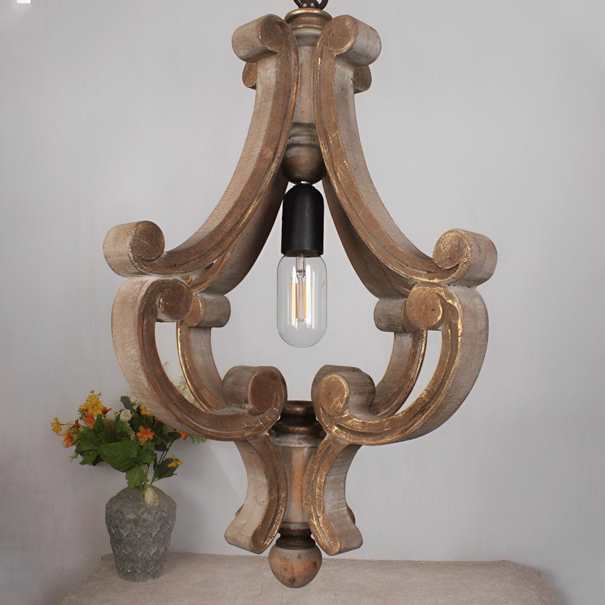 Wood Vintage Rustic Industrial Pendant Light