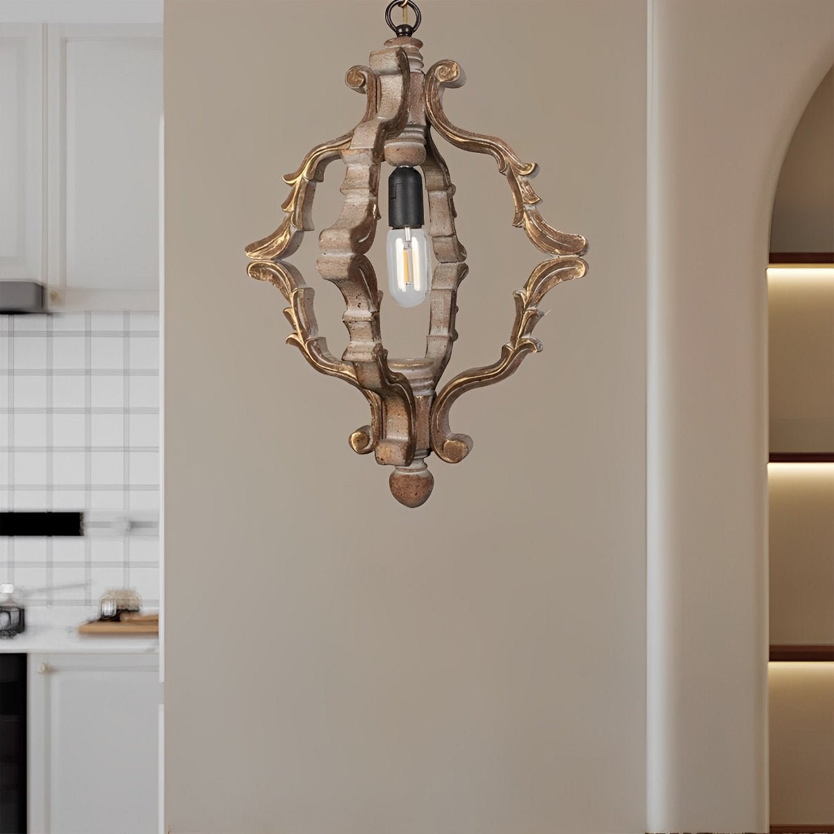 Wood Vintage Rustic Industrial Pendant Light