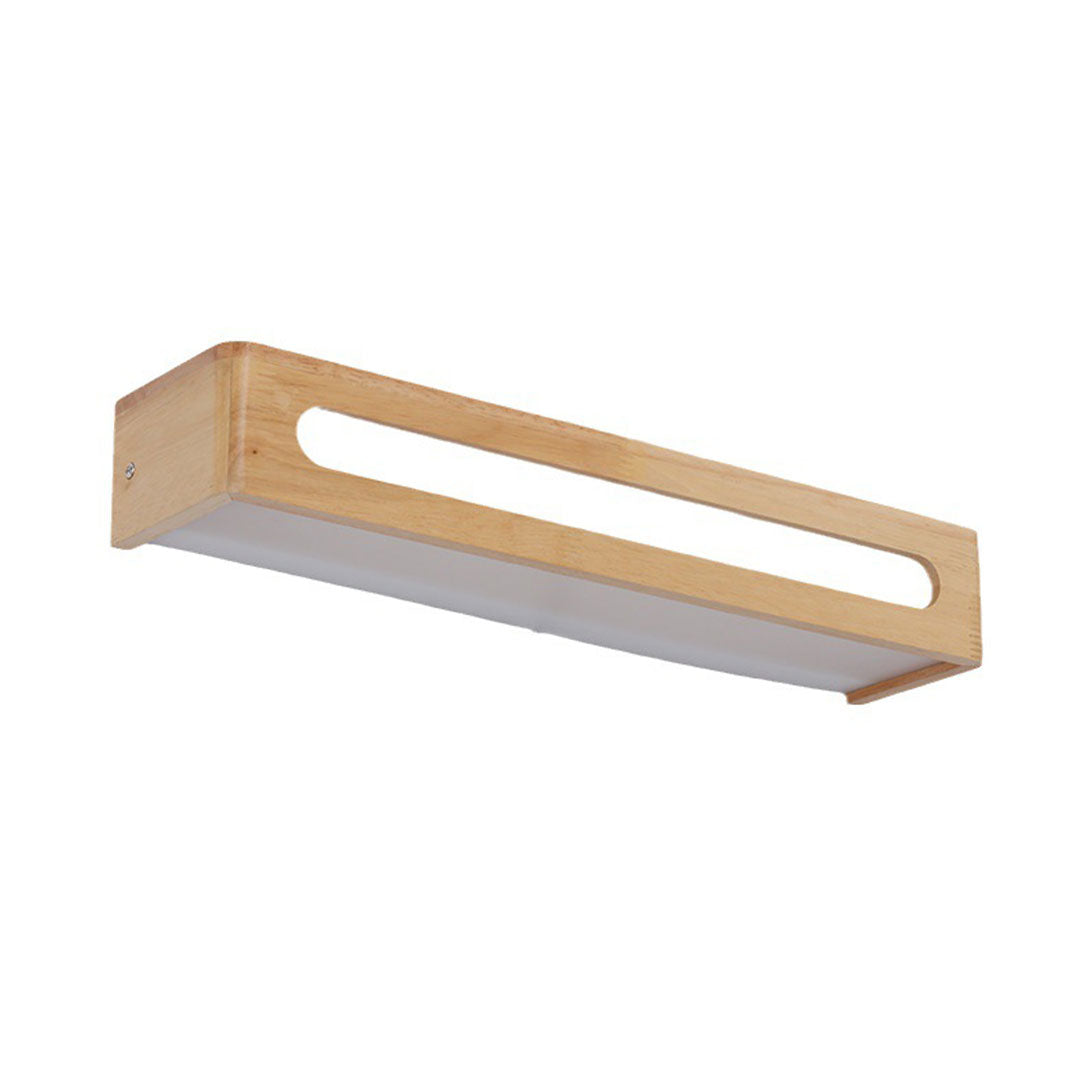 Rectangular Wood Waterproof LED Nordic Wall Lamp Mirror Light Sconces